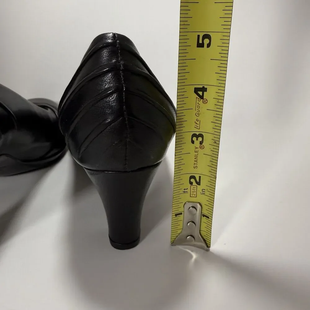 Abeo BIO Women's Black Size 7.5‎ M Comfort Heels Pumps Leather Halley